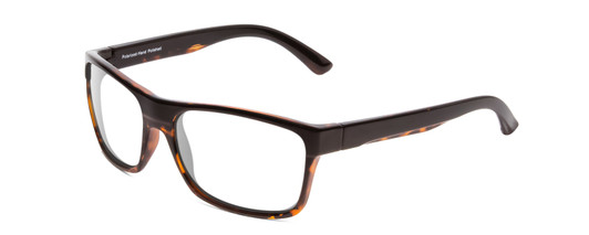 Profile View of Coyote Twisted Designer Reading Eye Glasses in Black Tortoise Unisex Square Full Rim Acetate 58 mm