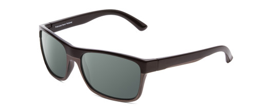 Profile View of Coyote Twisted Designer Polarized Sunglasses with Custom Cut Smoke Grey Lenses in Matte Black Gun Metal Grey Mens Square Full Rim Acetate 58 mm
