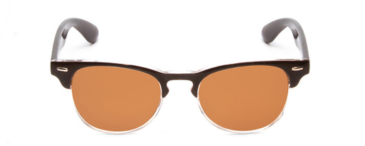 Front View of Coyote Uptown Unisex Round Designer Polarized Sunglasses Clear Fade & Brown 49mm