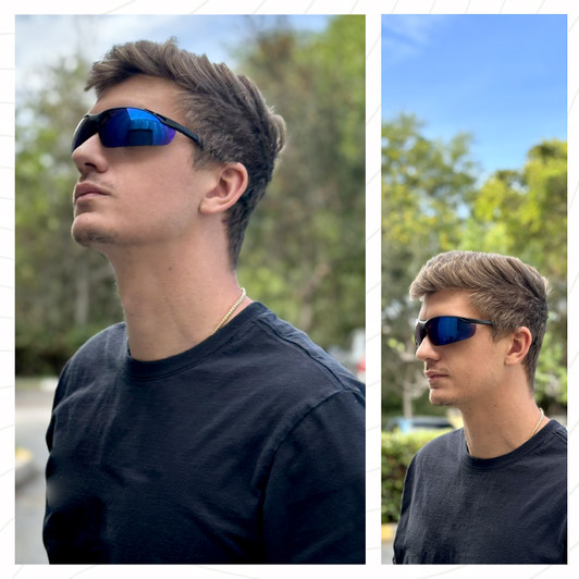 Calabria 91348 Bi-Focal Safety Glasses Shatterproof Blue Mirror Powers 1.00-3.00