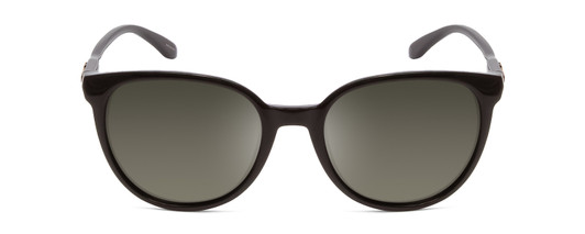 Front View of Smith Cheetah Ladies Cateye Sunglasses in Gloss Black/Polarized Gray Green 54 mm