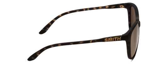 Side View of Smith Cheetah Ladies Cateye Sunglasses Tortoise Brown/Polarized Gold Mirror 54mm