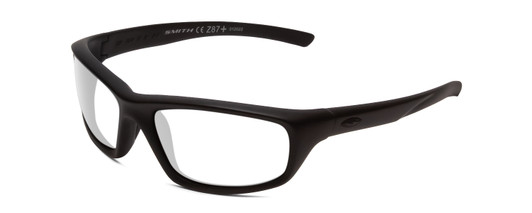 Profile View of Smith Optics Director Elite Designer Reading Eye Glasses in Gloss Black Unisex Rectangle Full Rim Acetate 60 mm