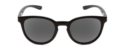 Front View of Smith Eastbank Unisex Round Designer Sunglasses Gloss Black/Polarized Gray 52 mm