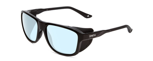 Profile View of Smith Optics Embark Designer Blue Light Blocking Eyeglasses in Gloss&Matte Black Unisex Wrap Full Rim Acetate 58 mm