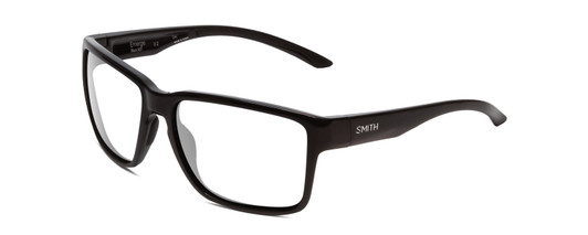 Profile View of Smith Optics Emerge Designer Reading Eye Glasses in Gloss Black Unisex Square Full Rim Acetate 60 mm