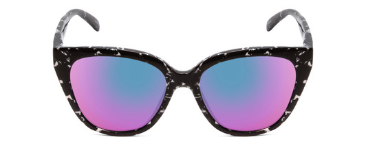 Front View of Smith Era Women Cateye Sunglasses Black Tortoise/CP Polarized Purple Mirror 55mm