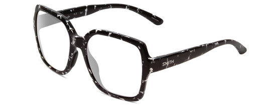 Profile View of Smith Optics Flare Designer Bi-Focal Prescription Rx Eyeglasses in Black Marble Tortoise Ladies Oversized Full Rim Acetate 57 mm