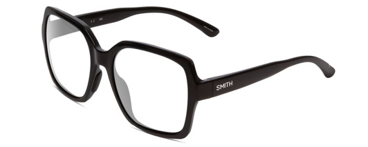 Profile View of Smith Optics Flare Designer Reading Eye Glasses in Gloss Black Ladies Oversized Full Rim Acetate 57 mm