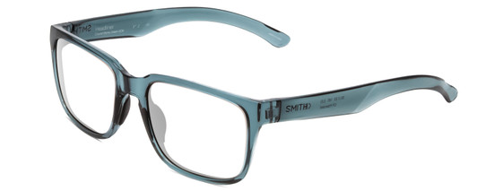 Profile View of Smith Optics Headliner Designer Reading Eye Glasses in Crystal Stone Blue Green Unisex Square Full Rim Acetate 55 mm