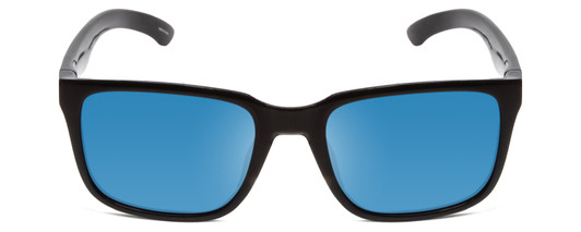 Front View of Smith Headliner Unisex Sunglasses in Black/ChromaPop Polarized Blue Mirror 55 mm