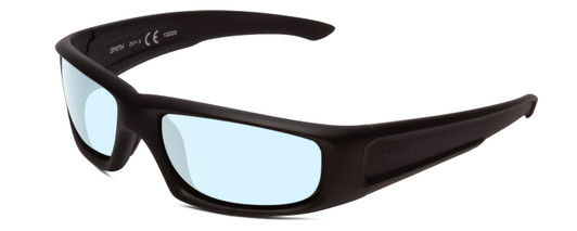 Profile View of Smith Optics Hudson Elite Designer Blue Light Blocking Eyeglasses in Gloss Black Unisex Rectangle Full Rim Acetate 59 mm