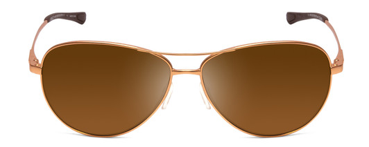 Front View of Smith Langley Unisex Aviator Sunglasses in Rose Gold Black/Polarized Brown 60 mm