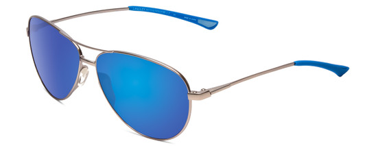 Profile View of Smith Langley Unisex Aviator Sunglass Ruthenium Silver/Polarize Blue Mirror 60mm