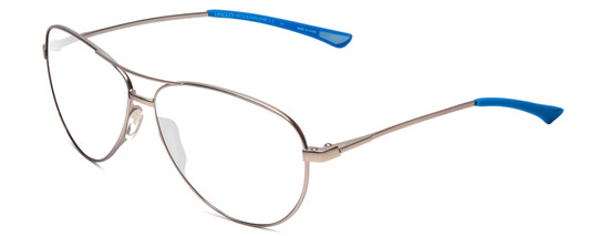 Profile View of Smith Optics Langley Designer Reading Eye Glasses in Matte Ruthenium Silver Unisex Aviator Full Rim Metal 60 mm
