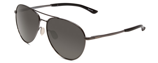 Profile View of Smith Layback Aviator Sunglasses Gun Metal Silver/Polarized Platinum Mirror 60mm