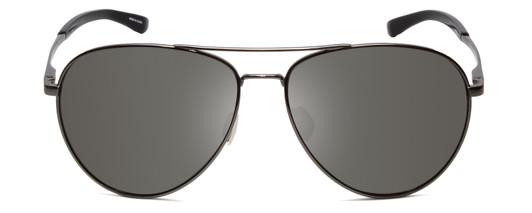 Front View of Smith Layback Aviator Sunglasses Gun Metal Silver/Polarized Platinum Mirror 60mm