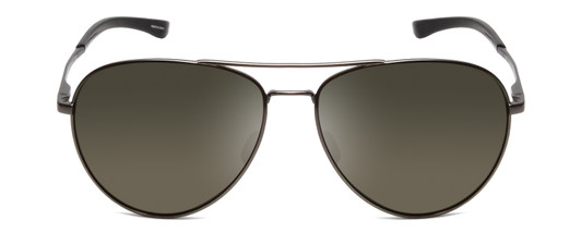 Front View of Smith Layback Unisex Aviator Sunglass Gun Metal Silver/Polarized Gray Green 60mm