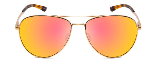 Front View of Smith Layback Unisex Aviator Sunglasses Rose Gold ChromaPop Polarize Mirror 60mm