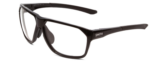 Profile View of Smith Optics Leadout PivLock Designer Bi-Focal Prescription Rx Eyeglasses in Gloss Black Unisex Square Full Rim Acetate 63 mm