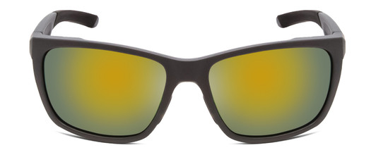 Front View of Smith Longfin Unisex Sunglasses Matte Cement Grey/CP Polarized Green Mirror 59mm