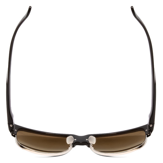 Top View of Smith Lowdown Split Unisex Classic Sunglasses Black/CP Polarized Gray Green 56mm