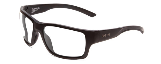 Profile View of Smith Optics Outback Elite Designer Reading Eye Glasses in Matte Black Unisex Square Full Rim Acetate 59 mm