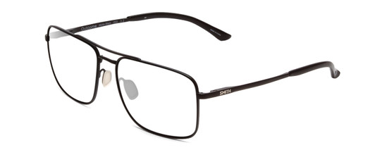 Profile View of Smith Optics Outcome Designer Bi-Focal Prescription Rx Eyeglasses in Matte Black Unisex Aviator Full Rim Metal 59 mm