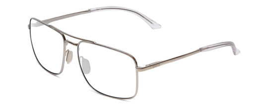 Profile View of Smith Optics Outcome Designer Progressive Lens Blue Light Blocking Eyeglasses in Silver Unisex Aviator Full Rim Metal 59 mm with Blue Light Zone functionality illustration laid over the lens