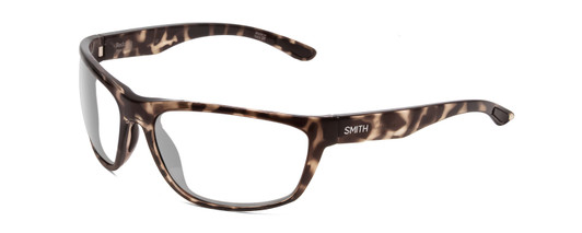 Profile View of Smith Optics Redding Designer Reading Eye Glasses with Custom Cut Powered Lenses in Black Tortoise Unisex Wrap Full Rim Acetate 62 mm