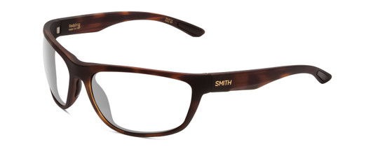 Profile View of Smith Optics Redding Designer Progressive Lens Prescription Rx Eyeglasses in Matte Tortoise Havana Gold Unisex Wrap Full Rim Acetate 62 mm