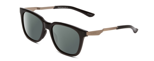 Profile View of Smith Optics Roam Designer Polarized Sunglasses with Custom Cut Smoke Grey Lenses in Gloss Black Unisex Classic Full Rim Acetate 53 mm