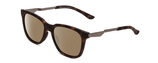 Profile View of Smith Optics Roam Designer Polarized Sunglasses with Custom Cut Amber Brown Lenses in Matte Tortoise Havana Gold Unisex Classic Full Rim Acetate 53 mm