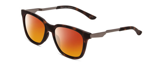 Profile View of Smith Optics Roam Designer Polarized Sunglasses with Custom Cut Red Mirror Lenses in Matte Tortoise Havana Gold Unisex Classic Full Rim Acetate 53 mm