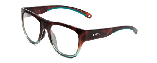 Profile View of Smith Optics Rockaway Designer Progressive Lens Prescription Rx Eyeglasses in Tortoise Havana Brown Gold Crystal Opal Fade Ladies Cateye Full Rim Acetate 52 mm