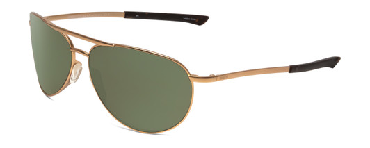Profile View of Smith Serpico Slim 2 Unisex Aviator Sunglasses Gold/CP Polarized Gray Green 60mm