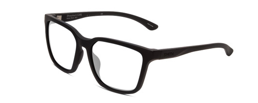 Profile View of Smith Optics Shoutout Core Designer Reading Eye Glasses in Matte Black Unisex Retro Full Rim Acetate 57 mm