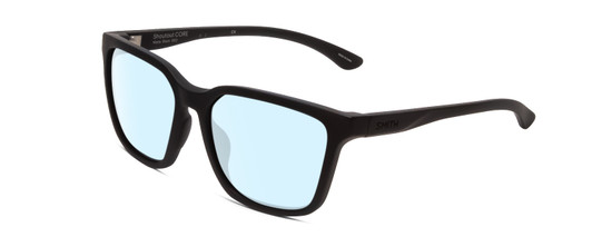 Profile View of Smith Optics Shoutout Core Designer Blue Light Blocking Eyeglasses in Matte Black Unisex Retro Full Rim Acetate 57 mm