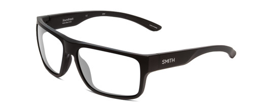 Profile View of Smith Optics Soundtrack Designer Reading Eye Glasses in Matte Black Unisex Rectangle Full Rim Acetate 61 mm