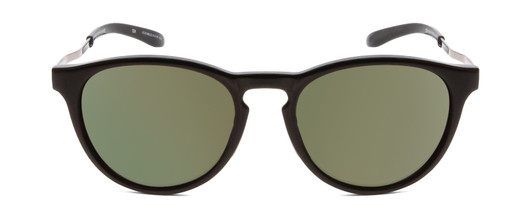 Front View of Smith Wander Unisex Round Sunglasses Black/ChromaPop Polarized Gray Green 55 mm