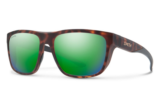 Smith Barra Sunglasses Matte Tortoise Brown Gold/ChromaPop Polarized Green Mirror