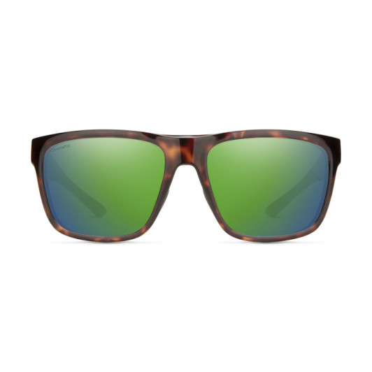Smith Barra Sunglasses Matte Tortoise Brown Gold/ChromaPop Polarized Green Mirror