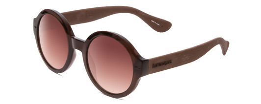 Profile View of Havaianas FLORIPA/M Unisex Round Sunglasses in Crystal Brown/Amber Gradient 51mm