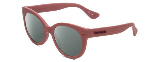 Profile View of Havaianas NORONHA/S Designer Polarized Reading Sunglasses with Custom Cut Powered Smoke Grey Lenses in Matte Lavender Purple Ladies Cateye Full Rim Acetate 47 mm