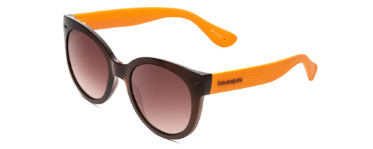 Profile View of Havaianas NORONHA/M Ladies Cateye Sunglasses in Brown Orange/Amber Gradient 52mm