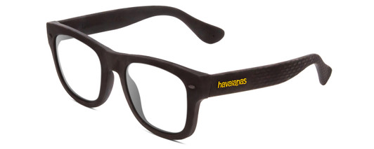 Profile View of Havaianas PARATY/M Designer Reading Eye Glasses in Matte Black Unisex Classic Full Rim Acetate 50 mm