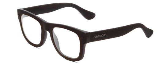 Profile View of Havaianas PARATY/M Designer Blue Light Blocking Eyeglasses in Matte Black Unisex Classic Full Rim Acetate 50 mm