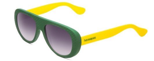 Havaianas RIO/M Retro Sunglasses in Matte Green Yellow/Smoke Grey Gradient 54 mm