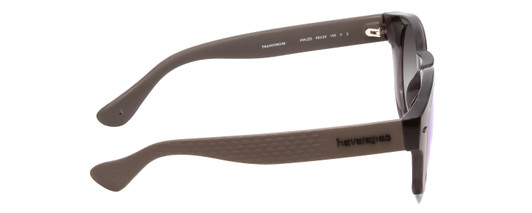 Side View of Havaianas TRANCOSO/M Round Sunglasses in Slate Grey/Blue Multi-Layer Mirror 49mm