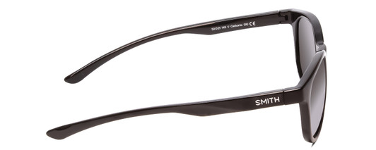 Side View of Smith Eastbank Unisex Round Full Rim Designer Sunglasses Gloss Black & Gray 52mm